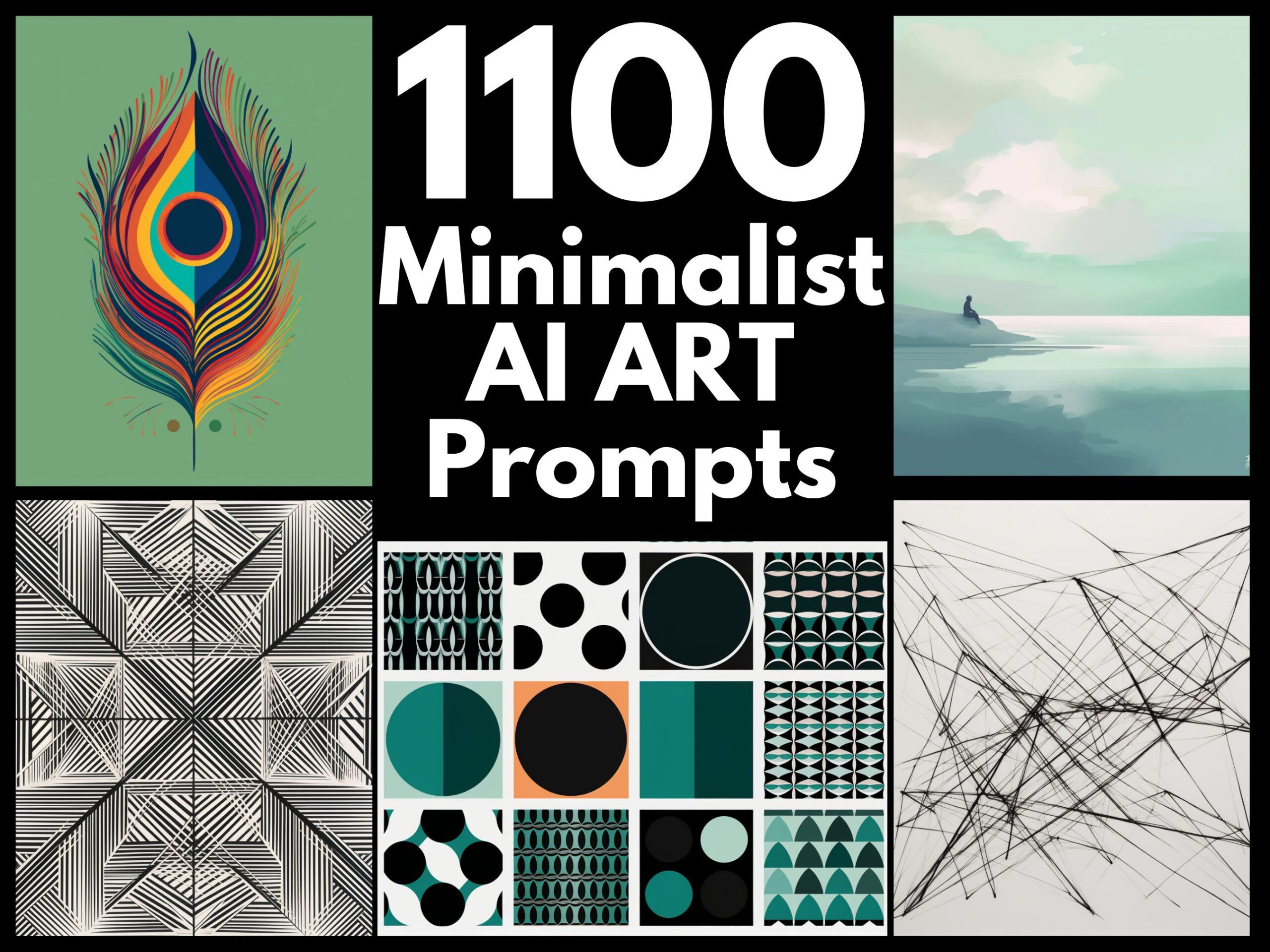 1100 Minimalist AI Art Prompts | Text-to-image Midjourney Dall-E Stable Diffusion | Inspiration | Minimal | Digital Wall Art | Copy & Paste
