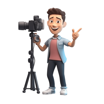 Content Creator Recording Video 3d Character Illustration, 3d, Character, Rendering PNG Transparent Image and Clipart for Free Download