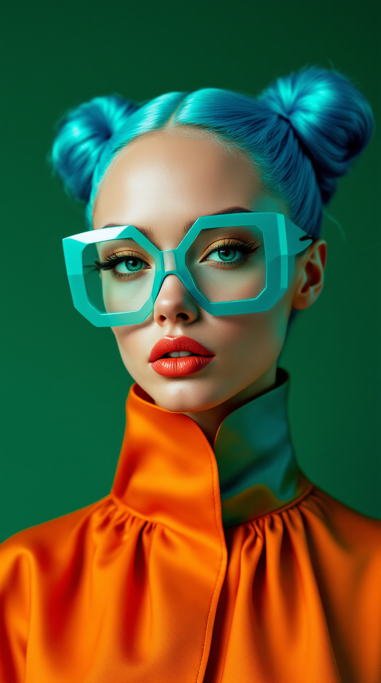 Futuristic woman with oversized geometric glasses #26
