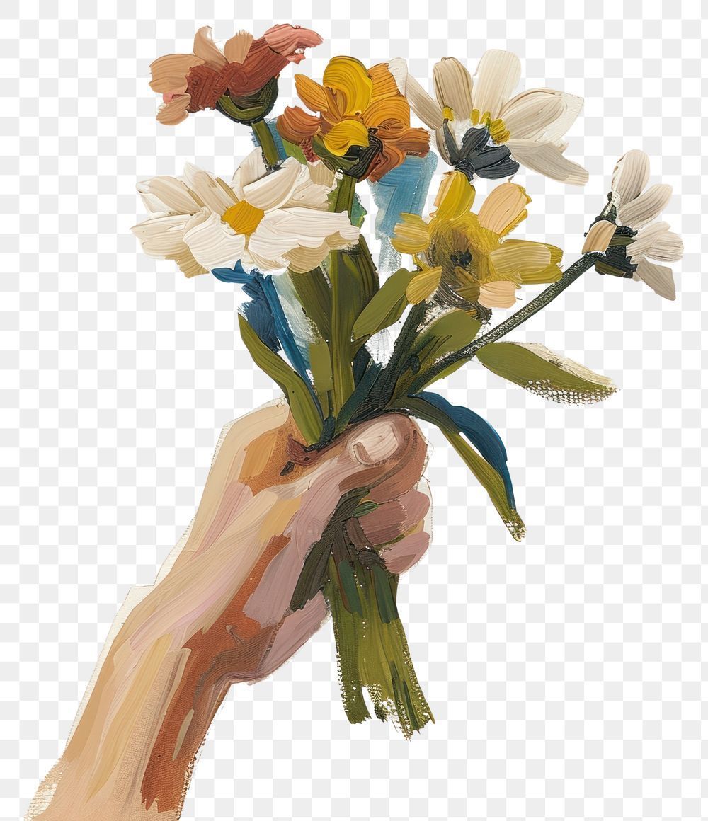 💾Download free png of PNG Flowers bouquet painting daffodil blossom. by Boom about png, texture, …