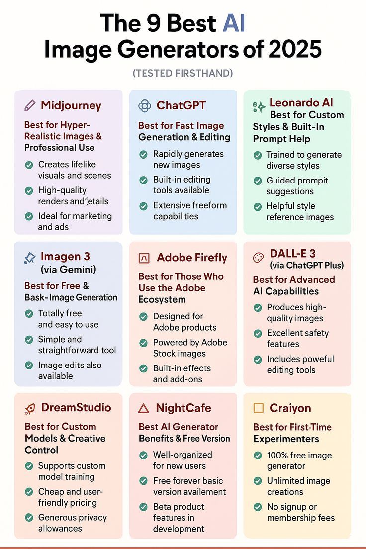 9 Best AI Image Generators of 2025