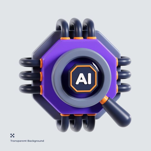 Ai search 3d icon | Premium AI-generated PSD