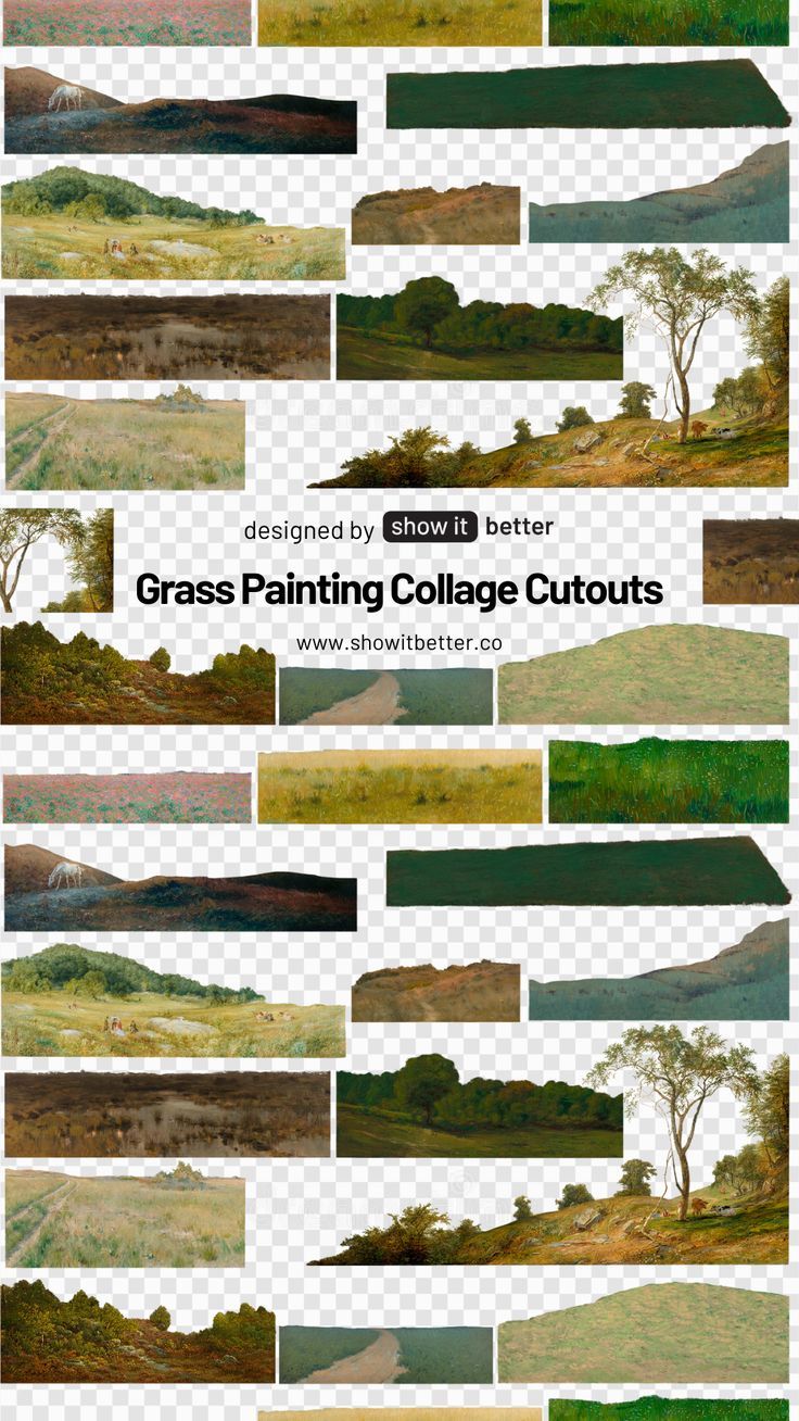 Grass Painting Collage Cutouts
