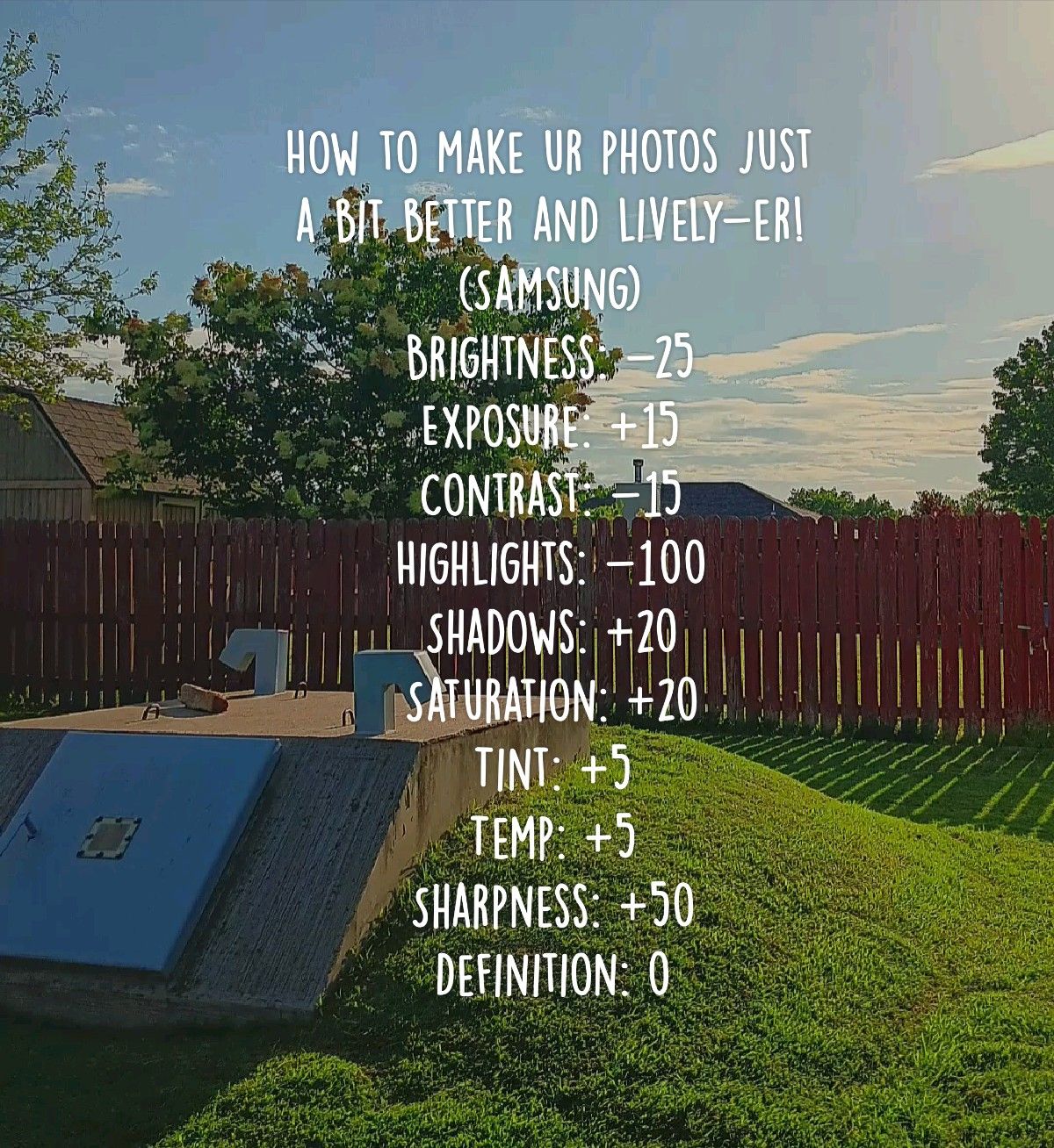 How to make ur photos just a bit better and lively-er! (Samsung)