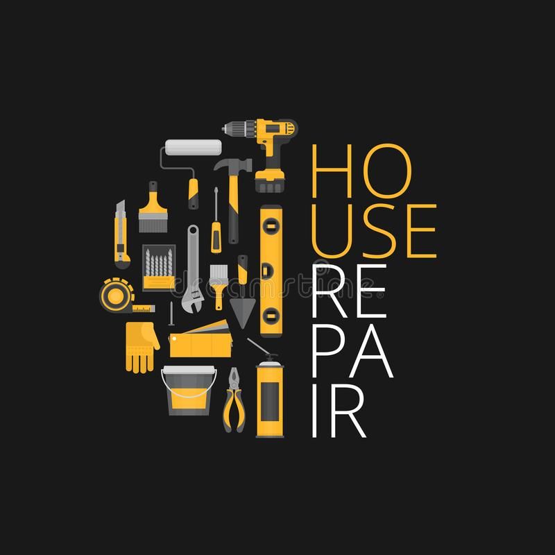 Home repair. Construction tools. Hand tools for home renovation royalty free stock image