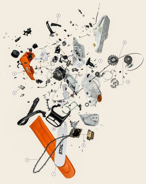 Watch Us Take Apart a Chainsaw Into 297 Pieces