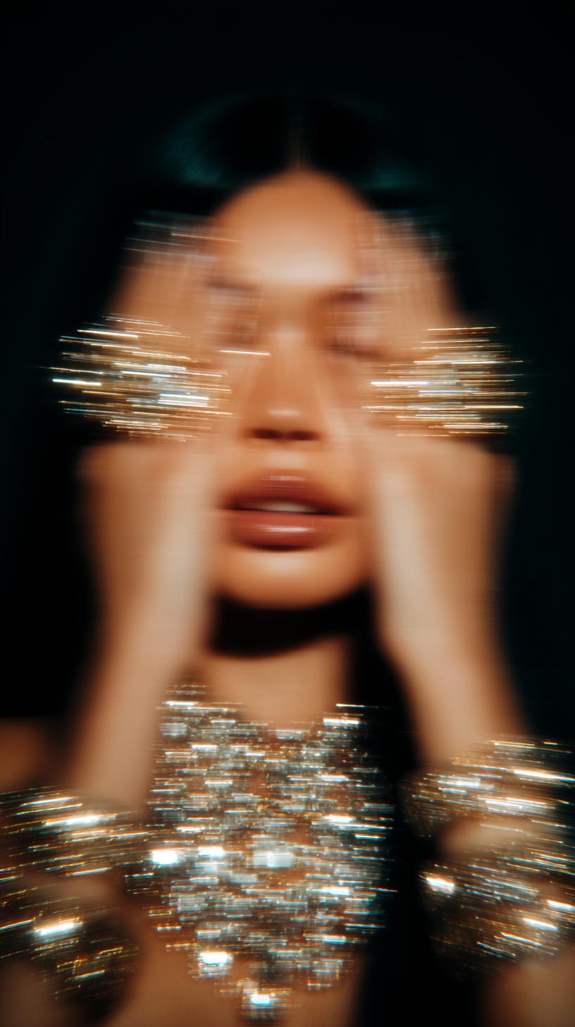blur diamonds face woman