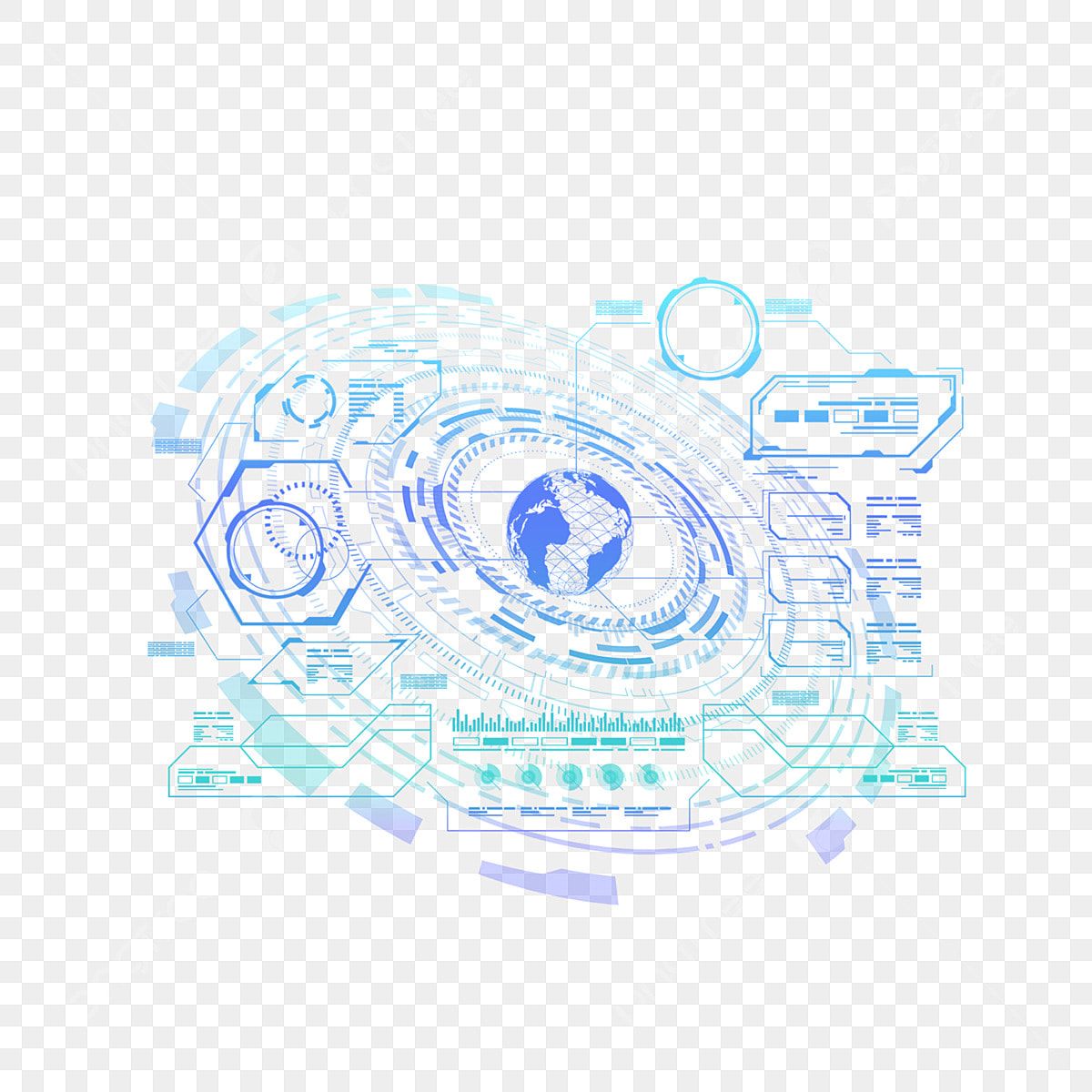 Technological Sense PNG Transparent, Blue High Tech Abstract Effect Technological Sense, Cool, Planet, Abstract Stereo PNG Image For Free Download