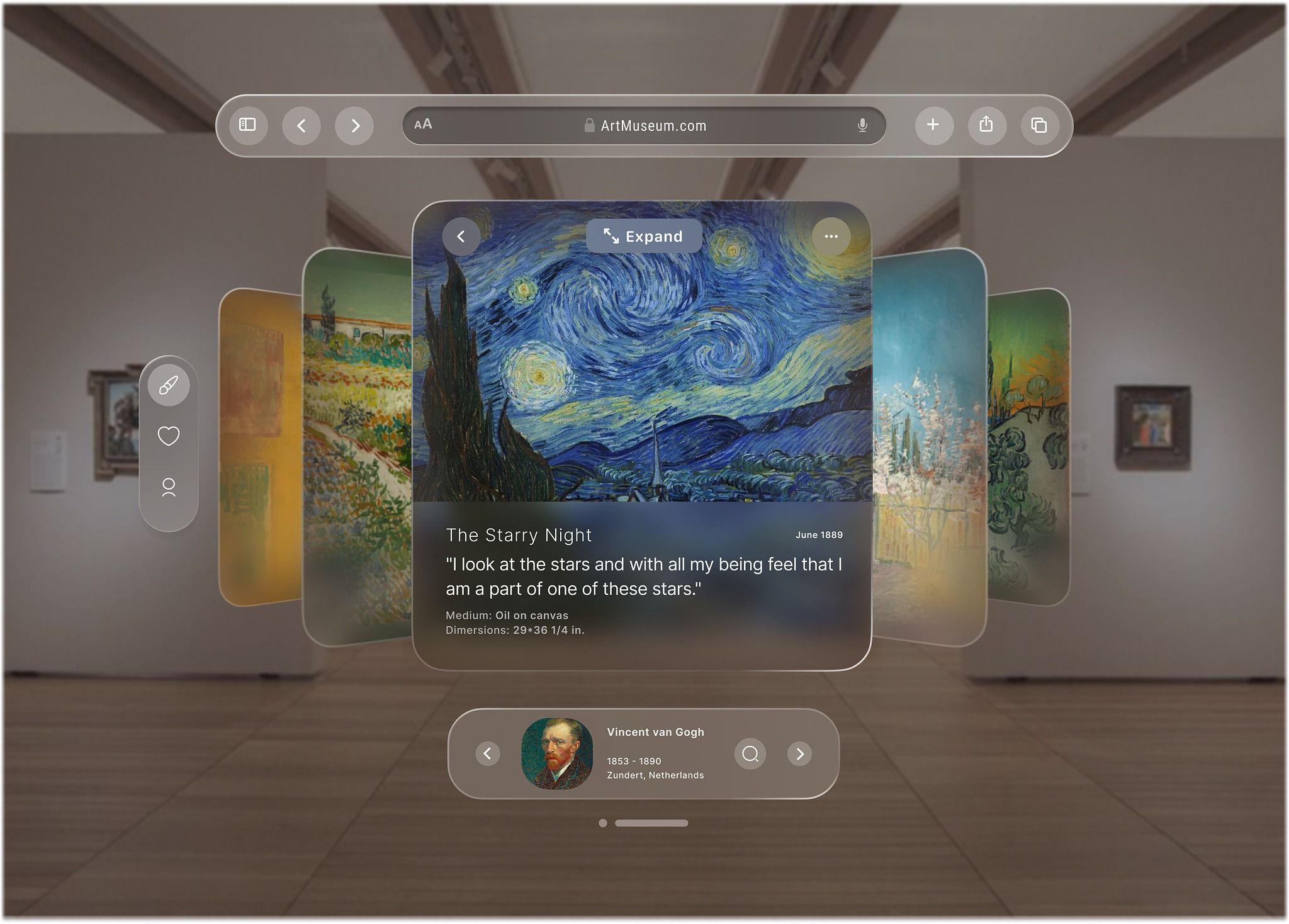 Apple Vision Pro UI – Museum Art