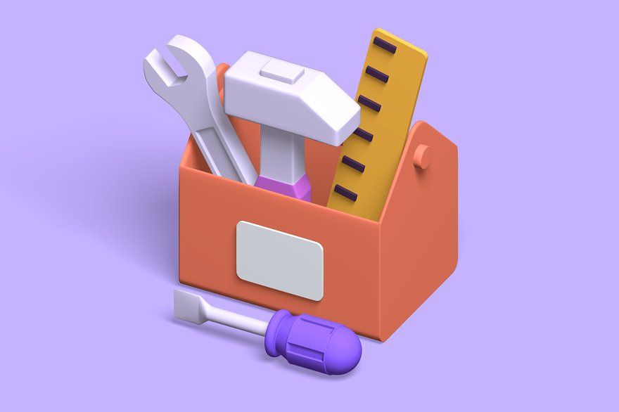 Toolbox 3D render with repair