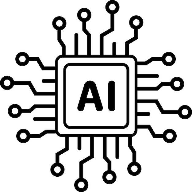 Artificial intelligence ai icon flat vector illustration | Premium Vector
