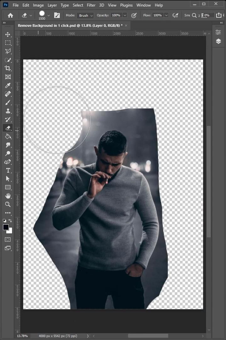 Remove the Background in 1 click in photoshop