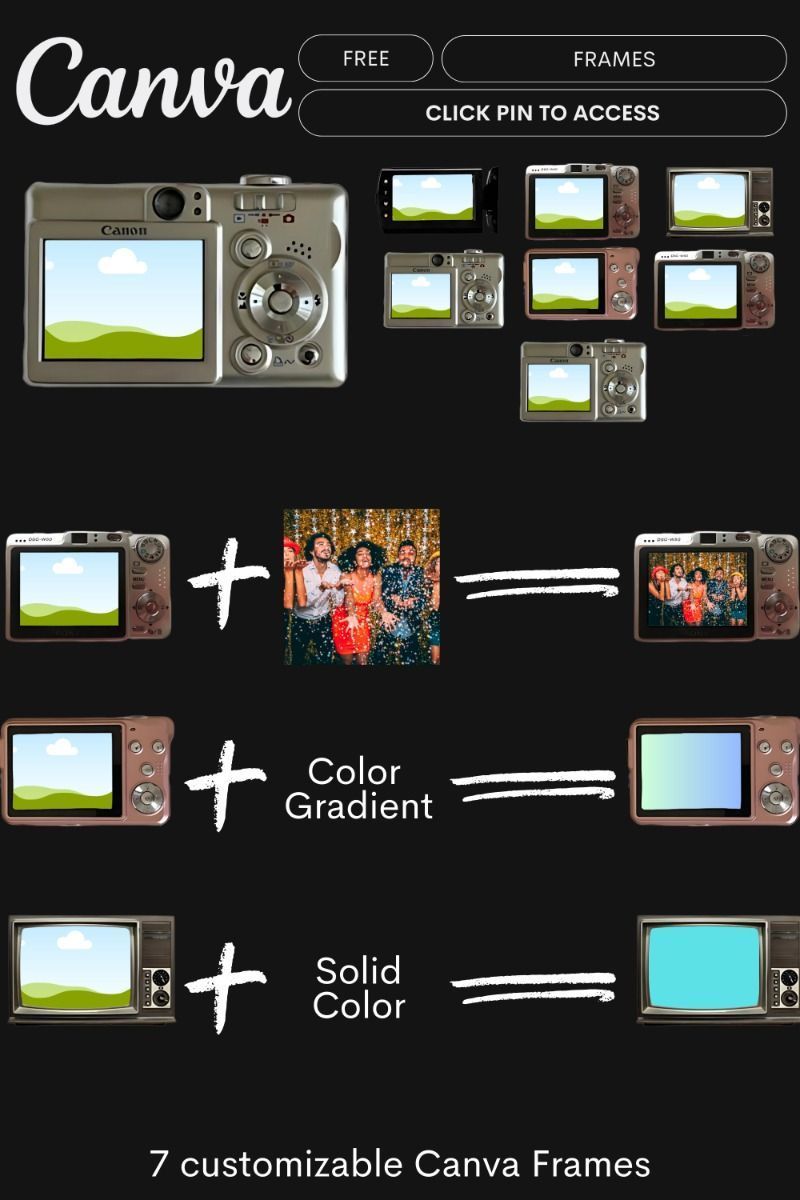 📸 Free Retro Canva Frames for 90s Y2K Scrapbook Collage DIY