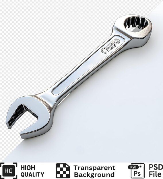 Download premium image Shiny metal wrench with a long handle isolated on transparent background and