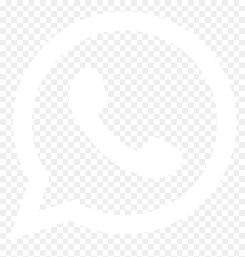 0px Whatsapp Icon in White, Transparent PNG – 1000x1000px