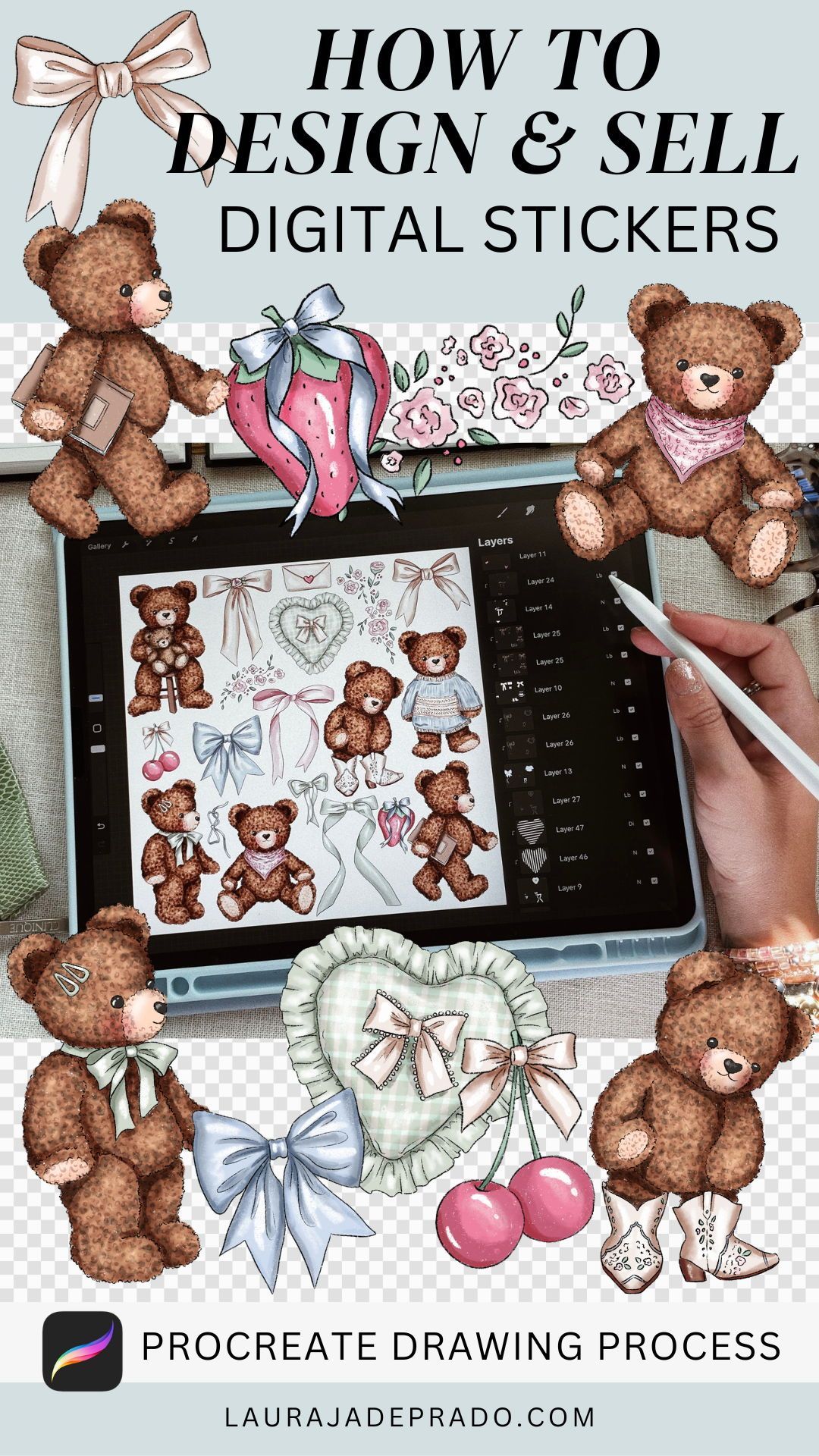 How I Design and Sell Digital Stickers – Procreate Illustration Process