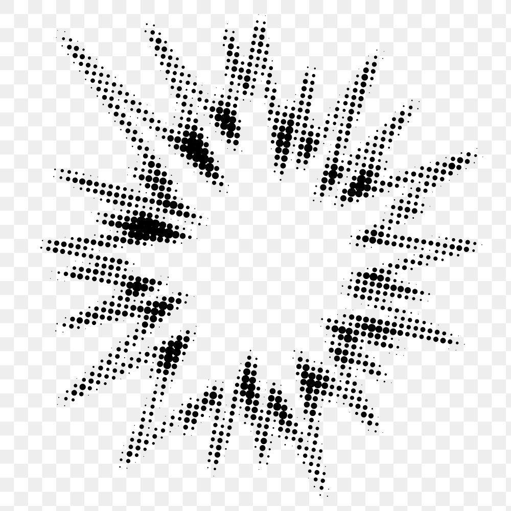 Obtain a premium PNG of a halftone blast graphic from MEANISM.
