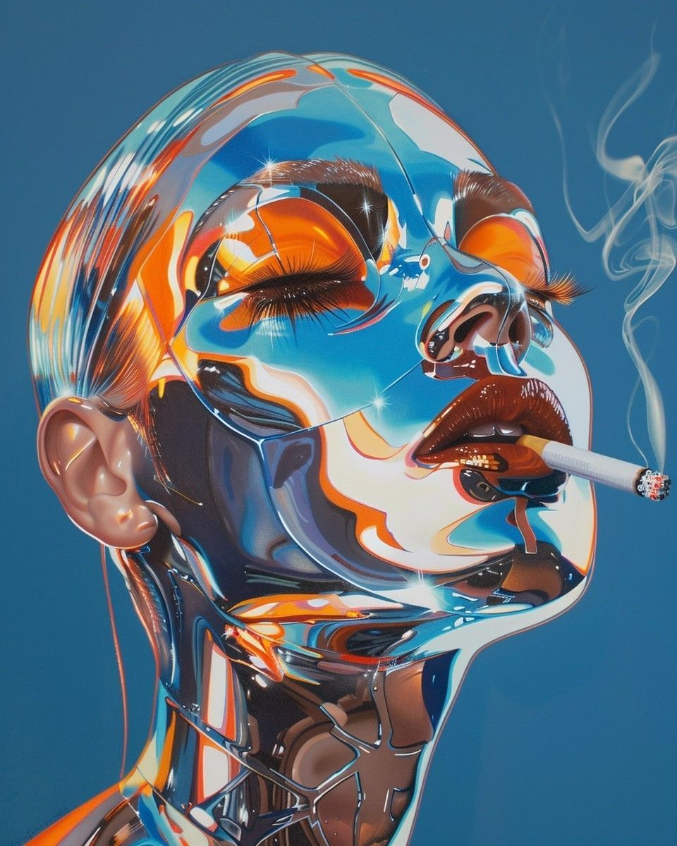 Abstract Fluid Shape Chrome Figure – Anastasia Dobrev