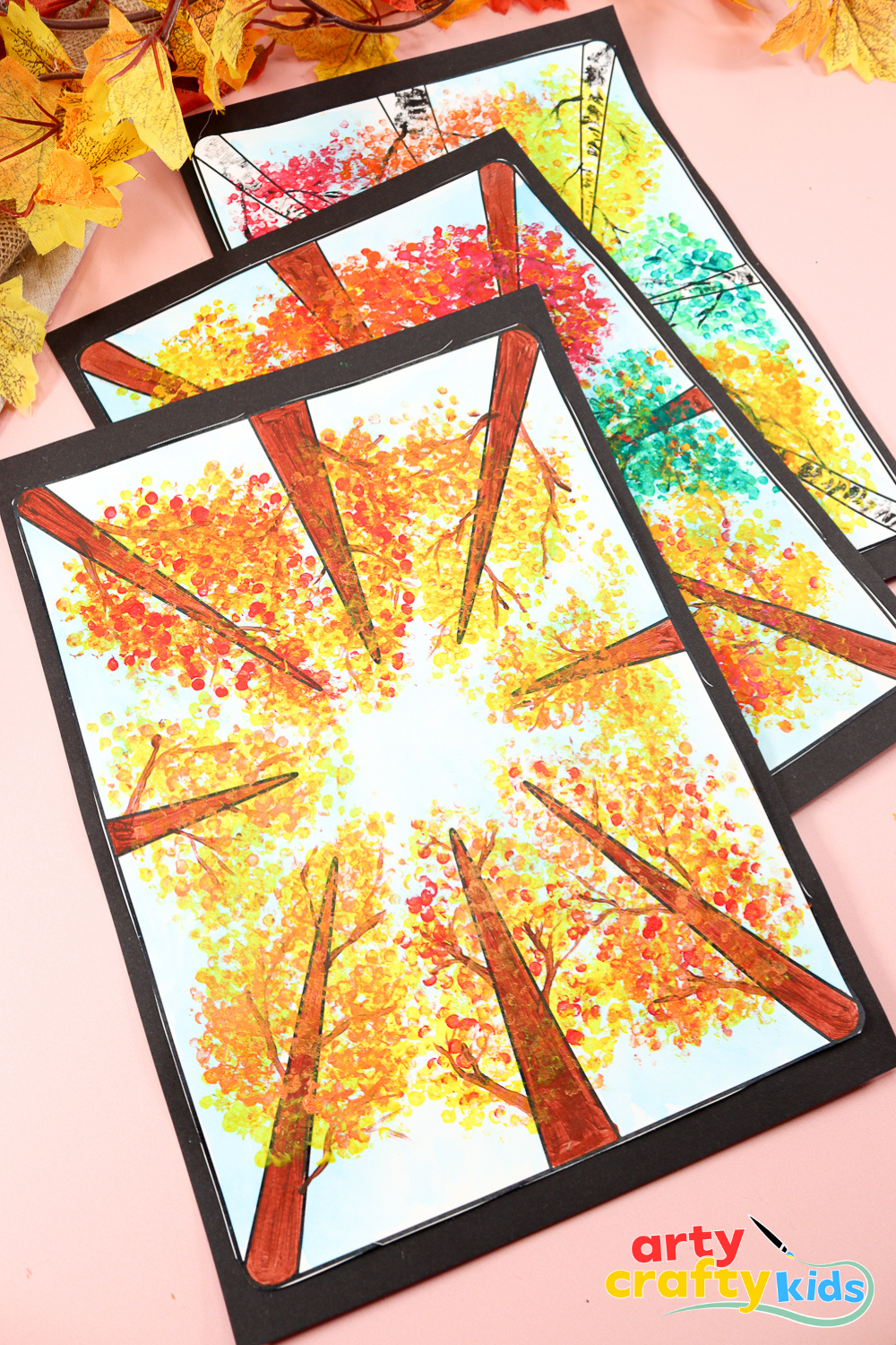 Autumn Perspective Tree Art for Kids