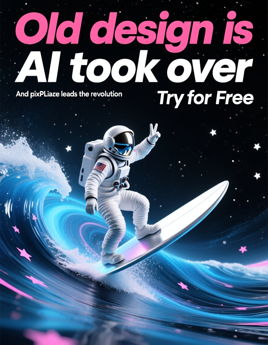 Create a Free | Cosmic Surfing Astronaut