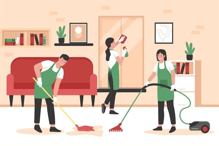 Home cleanup illustration background | Premium Vector