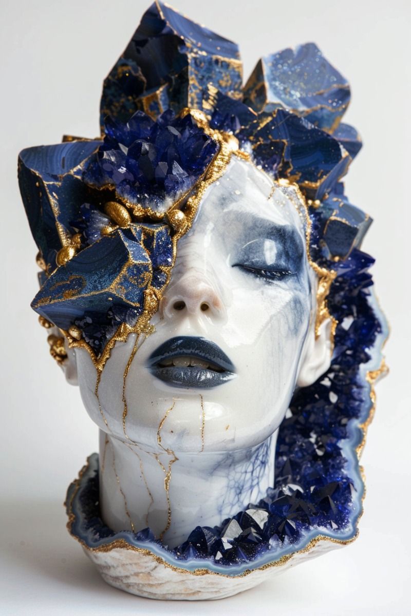 Blue Sapphire Woman Head 1