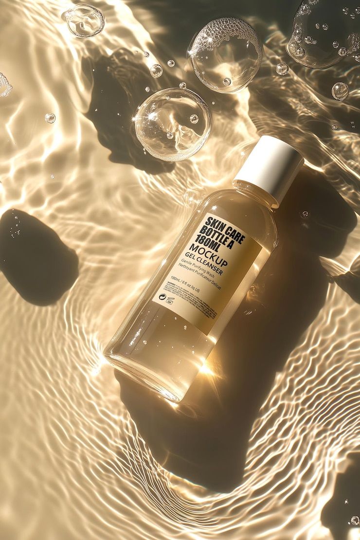 Skincare bottle mockup gel cleanser | Premium AI-generated PSD