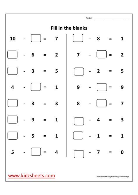 Missing Number Worksheet: April 2015 066