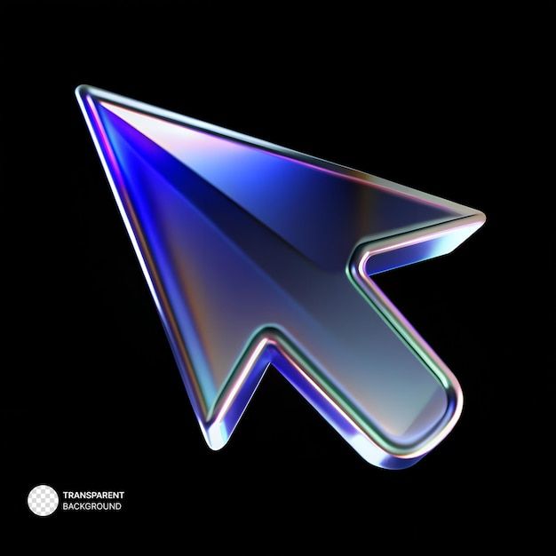 3D Dispersion Glass Shape arrow cursor