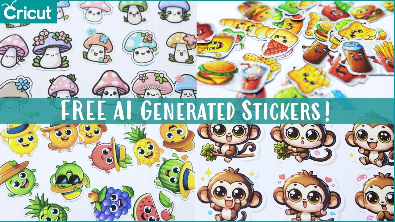 Make FREE AI-Generated Stickers with a Cricut | Using the Create Sticker Function in Design Space
