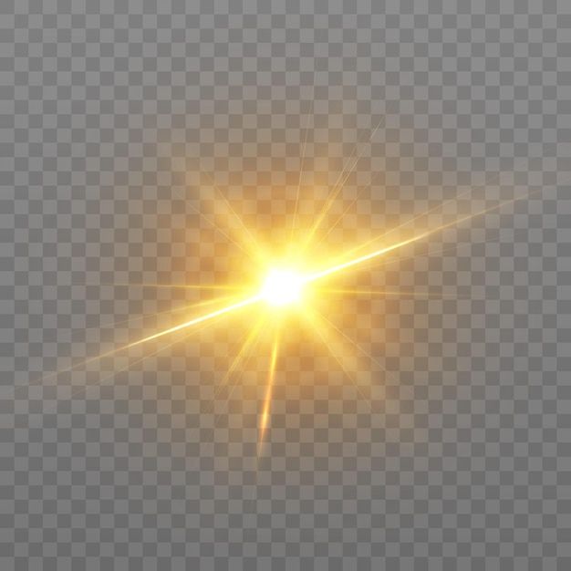 Bright light effect warm rays spark star sun vector | Premium Vector