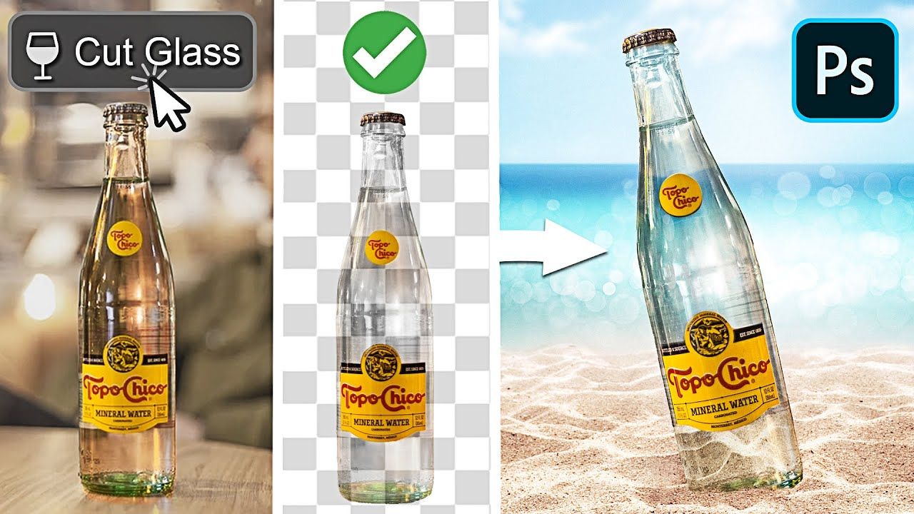 FASTEST Way to Cut Out Glass & Transparent Objects in Photoshop!
