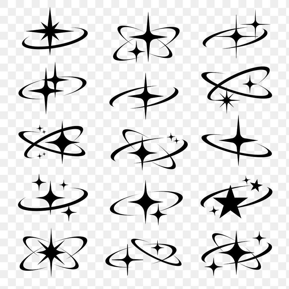 Download free png of PNG Cosmic star swirl design set, transparent background