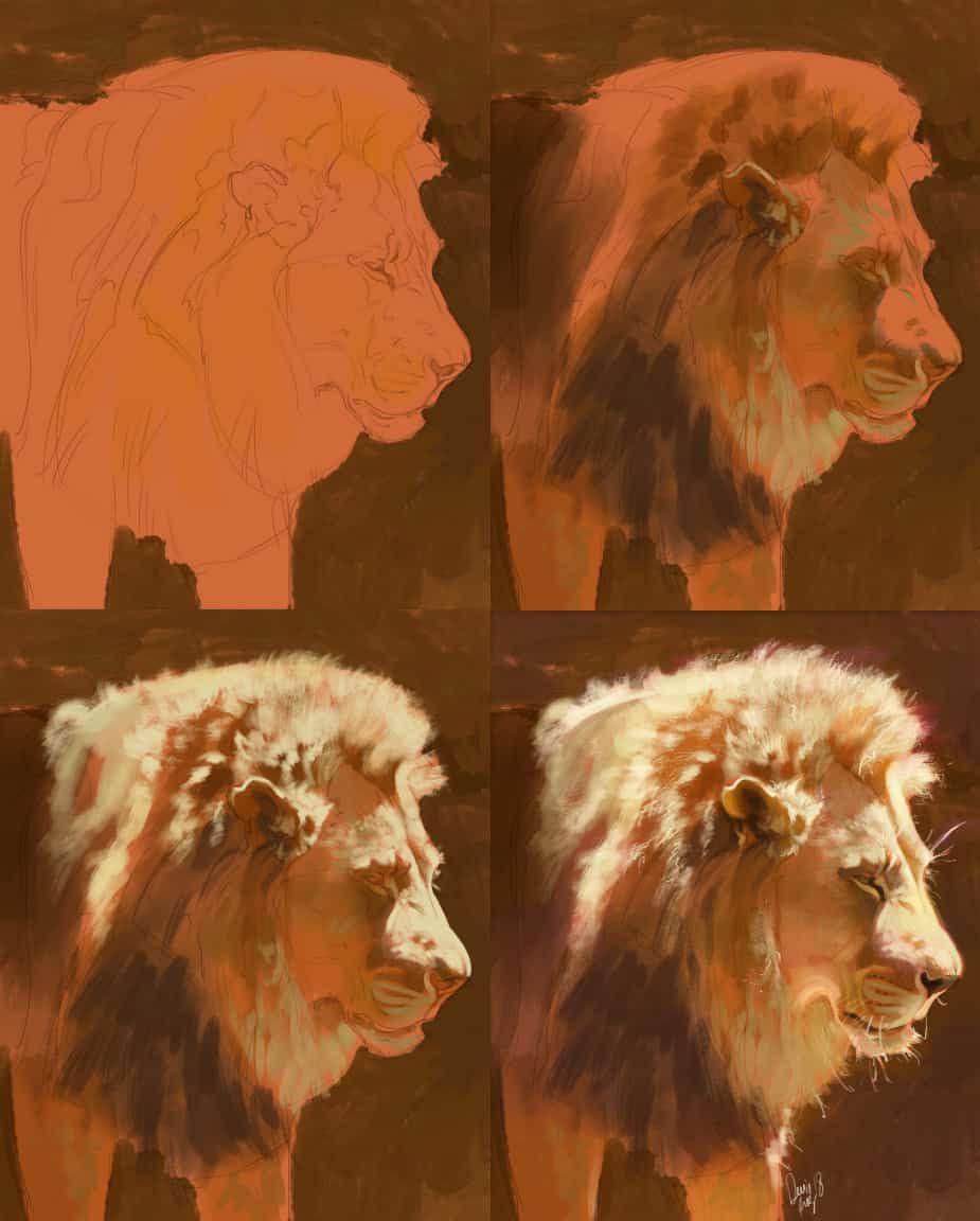 Digital Painting Process Pictures (Step-By-Step)