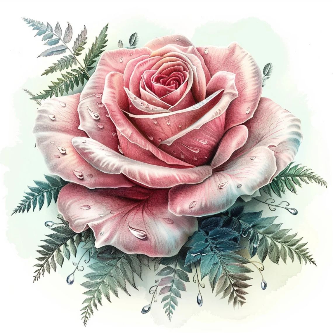 Lot de 16 cliparts roses argentés et fougères, 16 fichiers JPG de haute qualité, créations artisanales, fabrication de cartes, clipart, créations numériques sur papier, scrapbooking – Etsy Canada