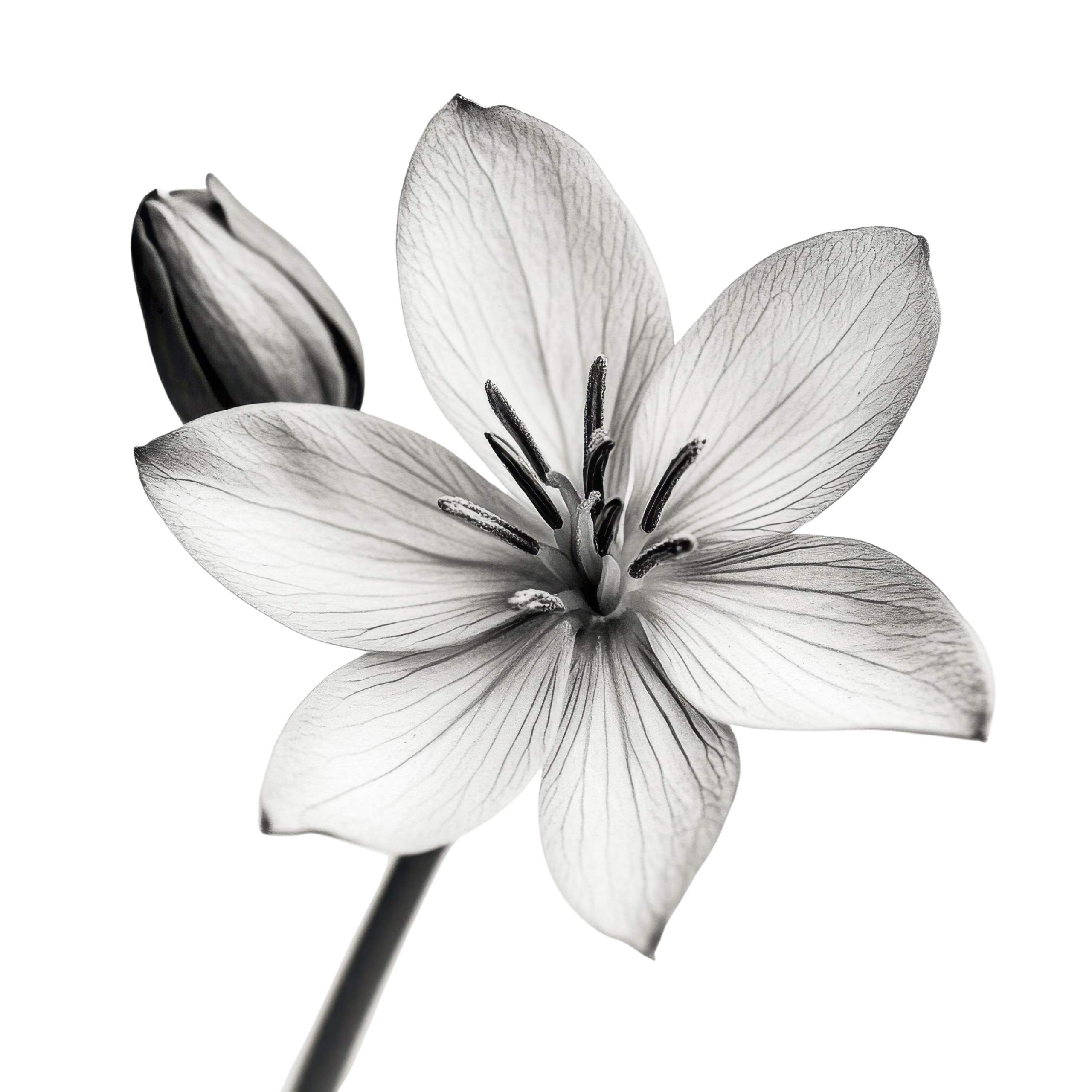 Black and White Common Centaury Wild Flower v3