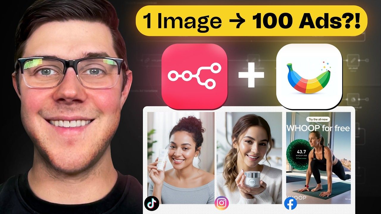 This AI Automation Turns 1 Winning Ad Into 100+ Variations (n8n + nano banana)