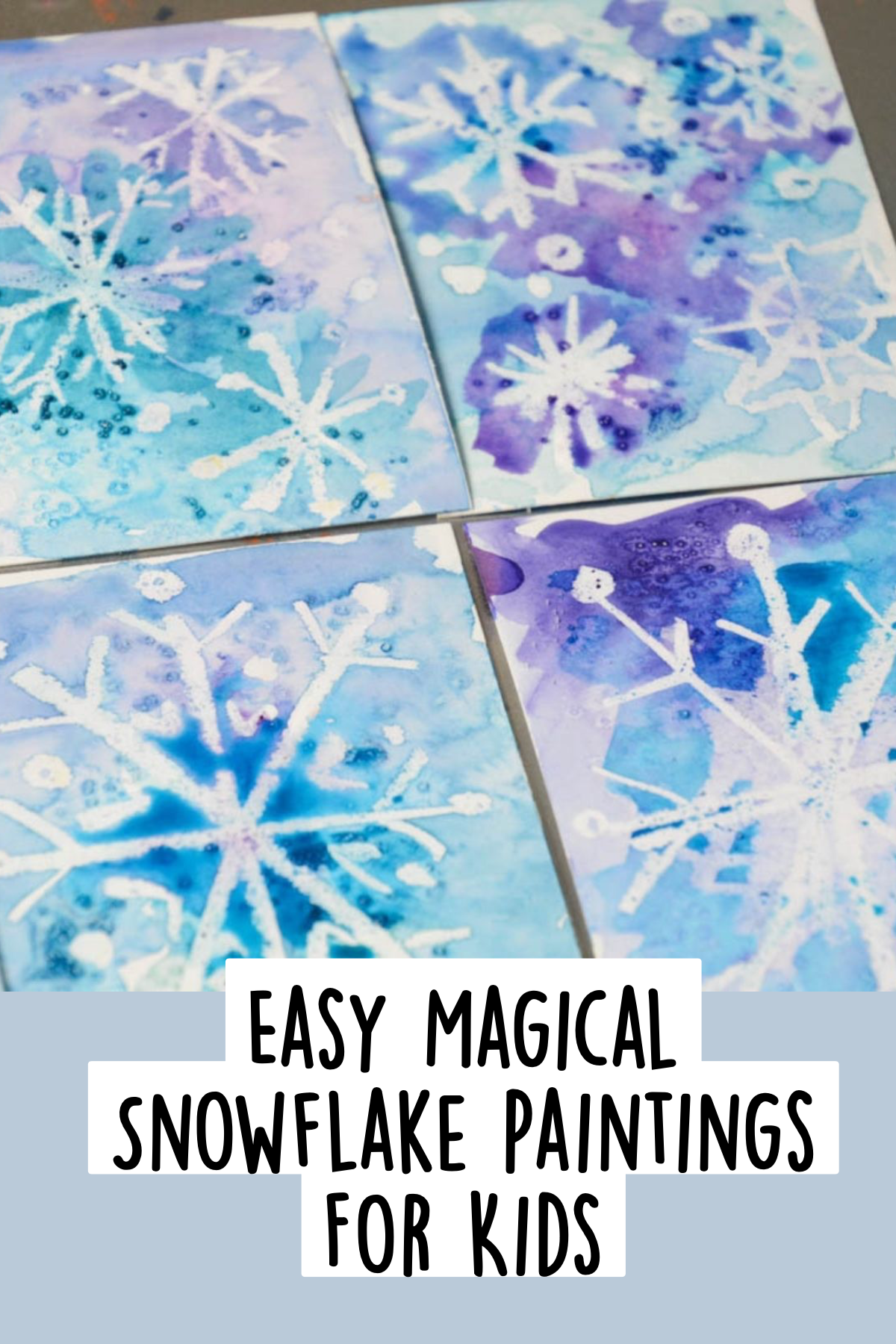 Easy Magical Snowflake Paintings For Kids
