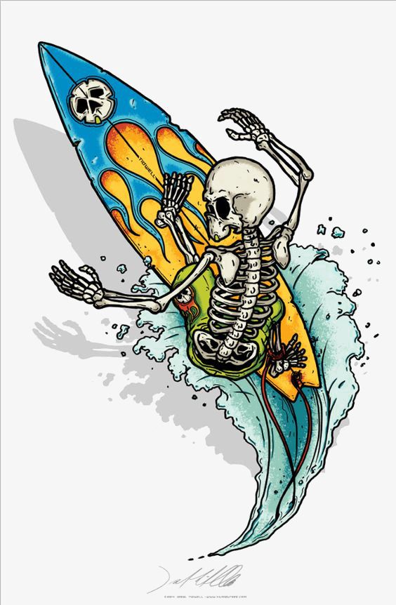 Surfing Deductible Elements PNG Images,  Surfing Clipart, Cartoon Surfing, Skeleton PNG Transparent Background – Pngtree