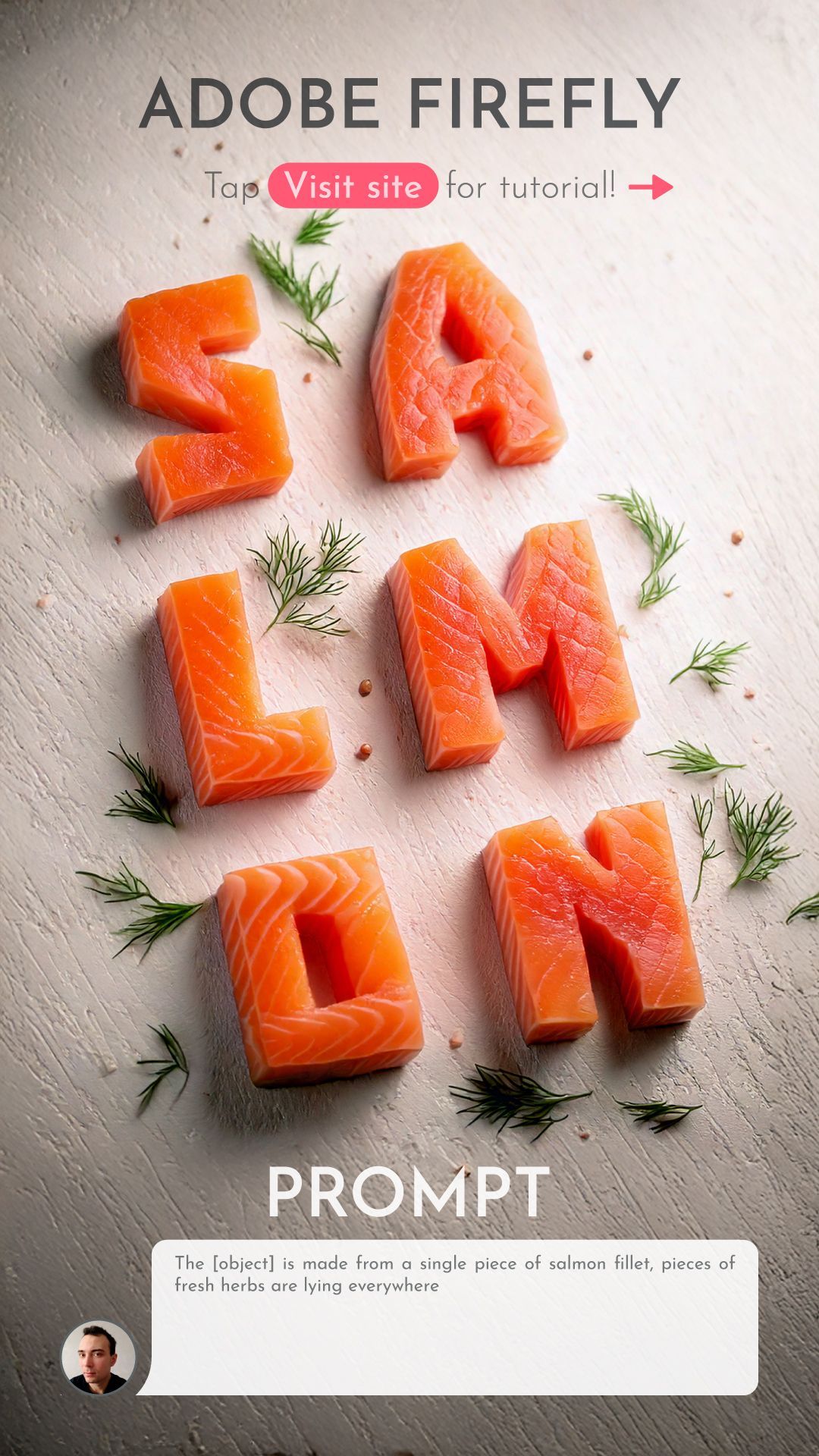 Vivid Salmon Text Effect Using Adobe Firefly Prompt