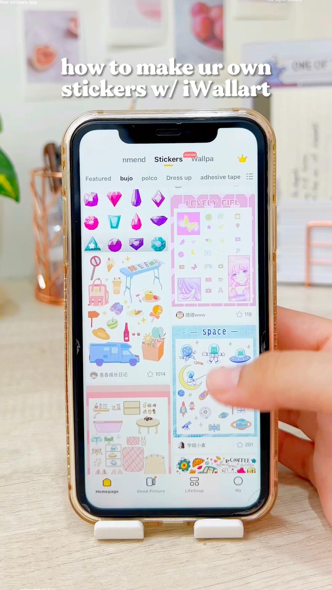 how to make ur own stickers w/iWallart #aesthetic #stickers