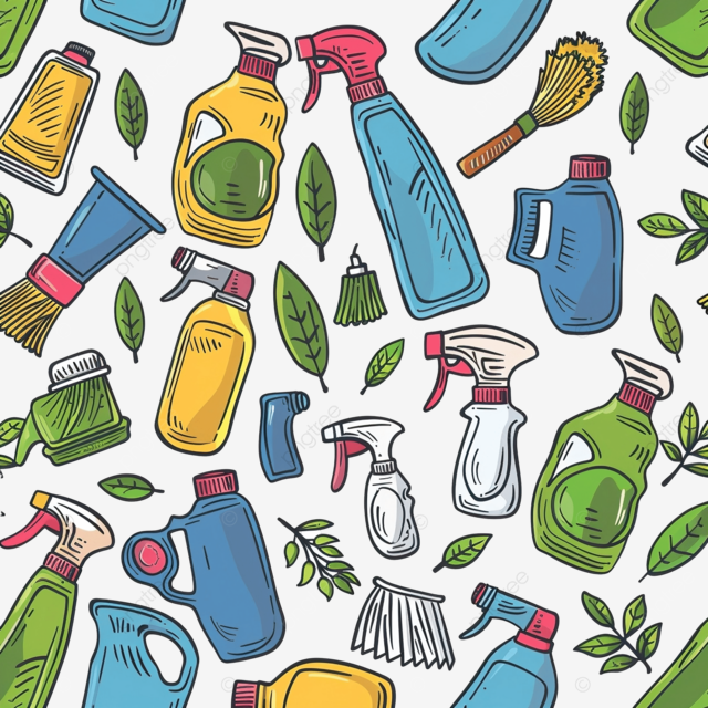 vector seamless pattern of home cleaning items homework cleaning laundry png