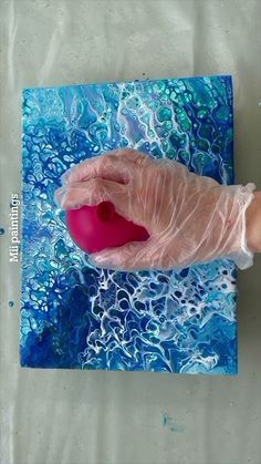 Waterdrop acrylic pour fluidart timelapse step by step painting tutorial