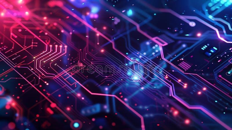 Dive into the mesmerizing world of Abstract Circuitry,Generate AI royalty free stock pho