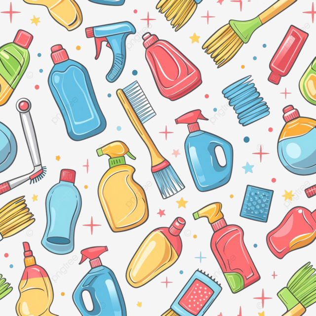 vector seamless pattern of home cleaning items homework cleaning laundry png
