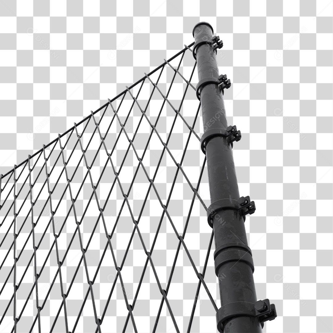 Cerca de Ferro Com Grade Elemento 3D Para Composição PNG