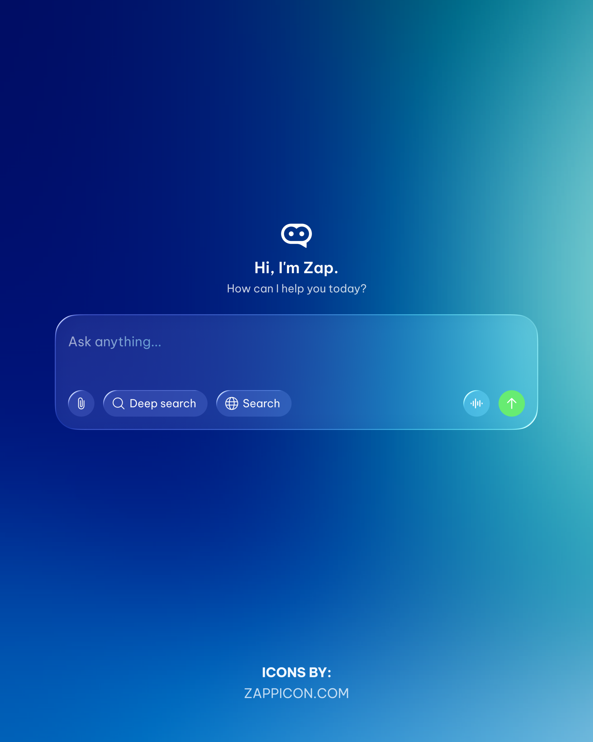 AI Search Bar Liquid Glass