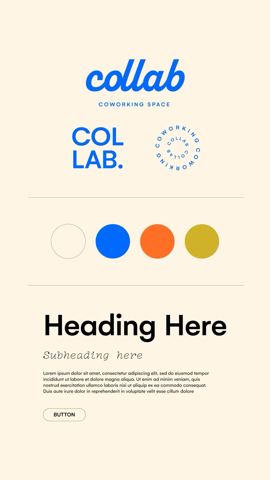 minimal modern brand board logo suite  | coworking space brand