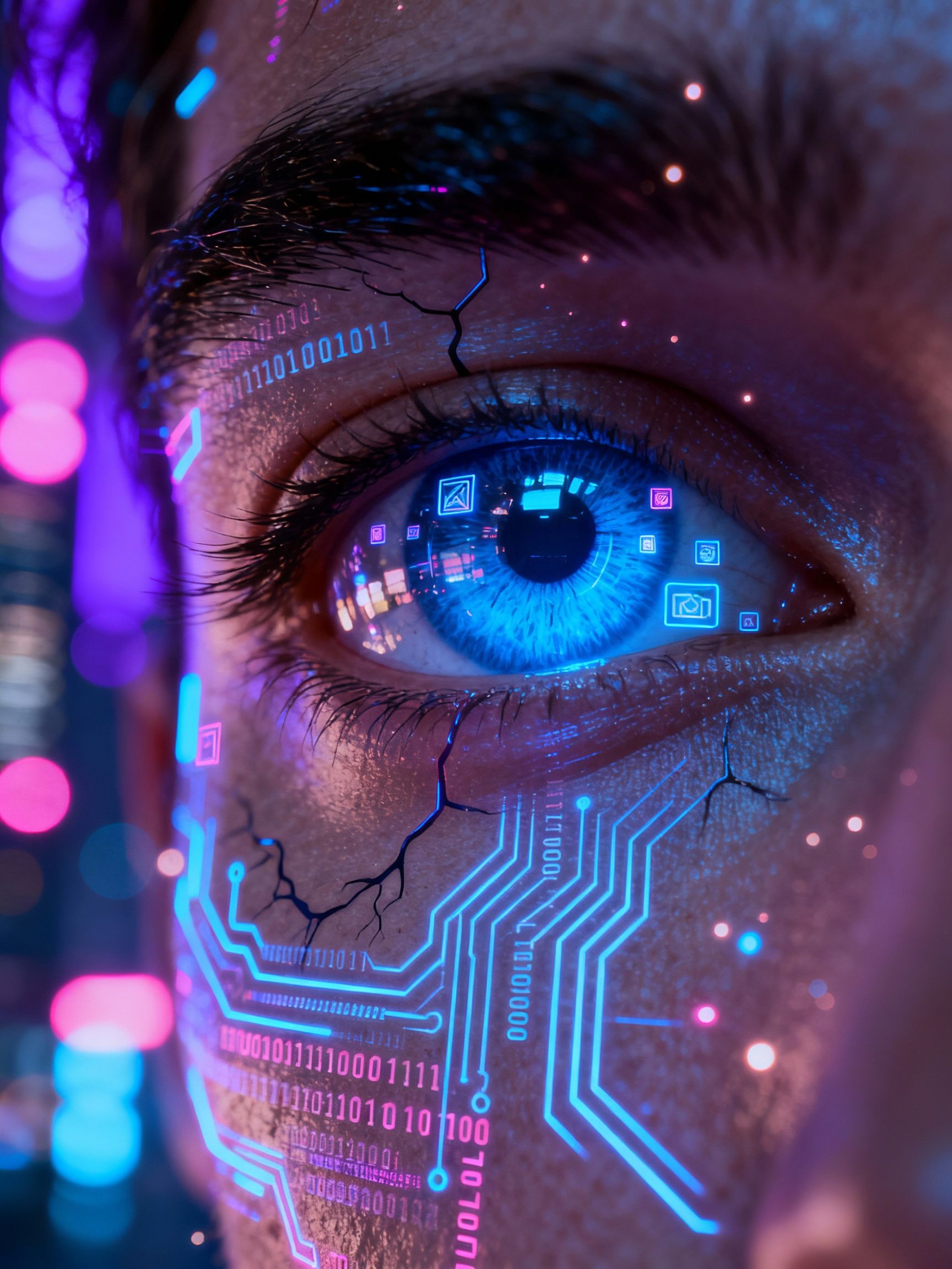 AI Cyber Eye Futuristic Tech Vision Artwork