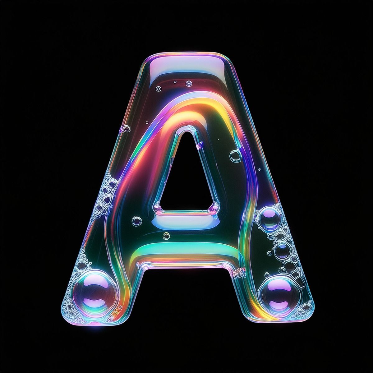 Clear letter a made in adobe firefly